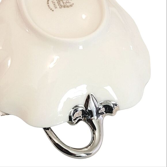 Vintage Lenox Woodleaf Platinum Collection Trinket Candy Dish - Picture 5 of 7